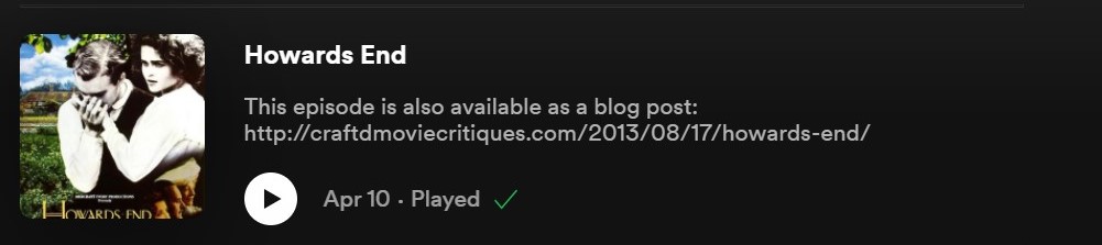 Howards End spotify reviews