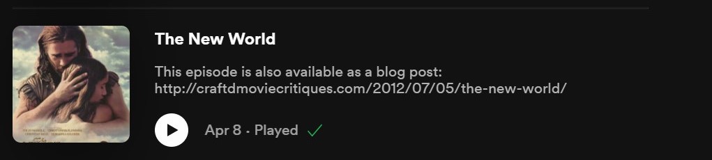 The New World spotify reviews